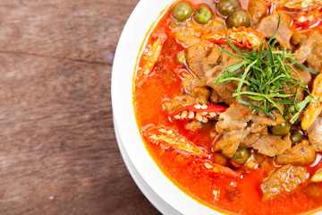 Panaeng or Meat in Spicy Coconut Cream,Thailand famous food