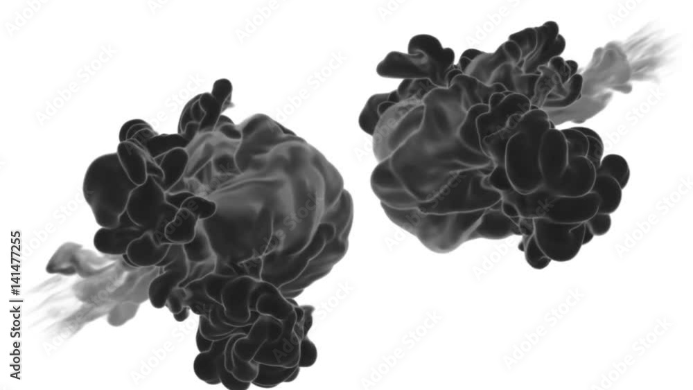 Poster abstract background black ink or smoke with alpha mask for motion effects and compositing vfx. beaut