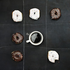 Tic Tac Toe Donuts and Coffee