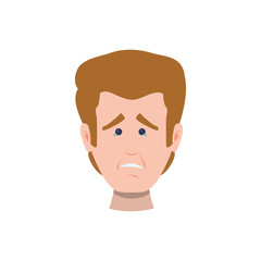Sad cartoon face icon vector illustration graphic design