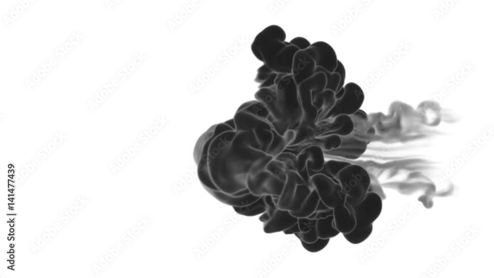Poster abstract background black ink or smoke with alpha mask for motion effects and compositing vfx. beaut