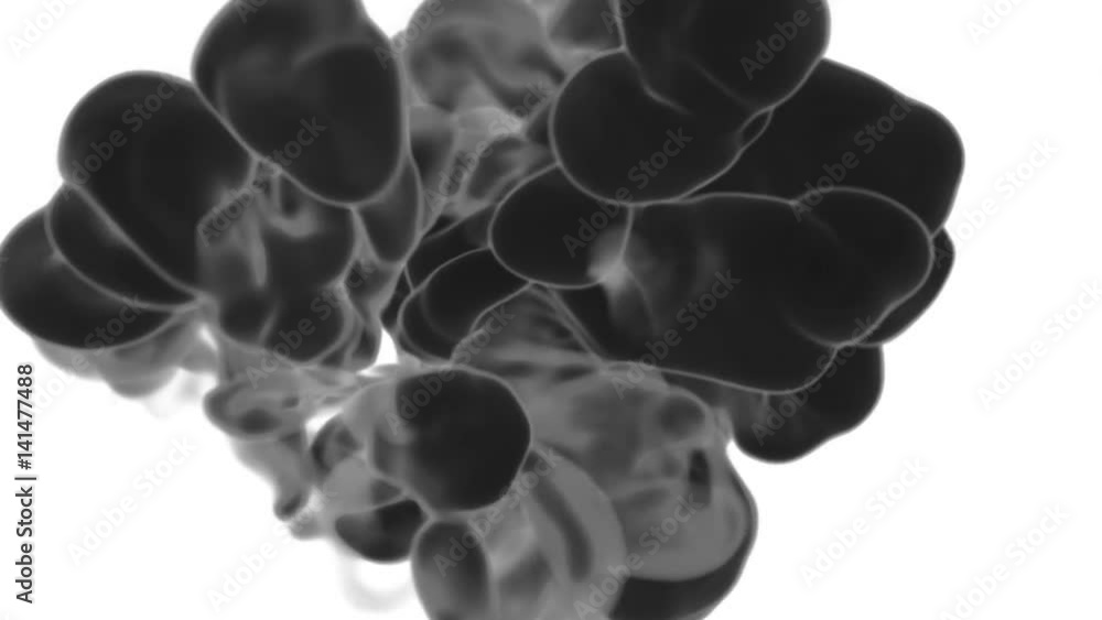 Poster abstract background black ink or smoke with alpha mask for motion effects and compositing vfx. beaut