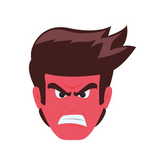 Angry cartoon face icon vector illustration graphic design