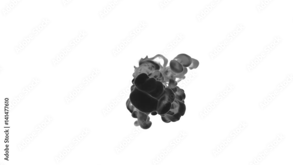 Poster abstract background black ink or smoke with alpha mask for motion effects and compositing vfx. beaut