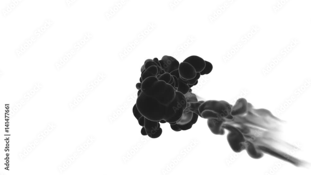 Poster abstract background black ink or smoke with alpha mask for motion effects and compositing vfx. beaut