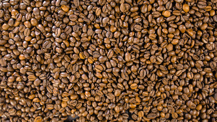 coffee beans on the table.
