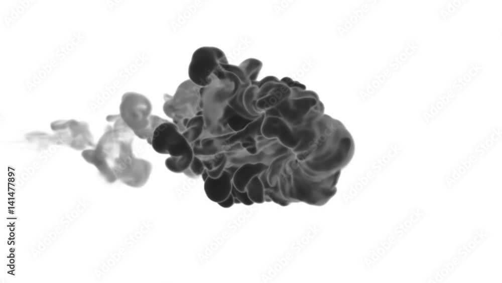 Poster abstract background black ink or smoke with alpha mask for motion effects and compositing vfx. beaut