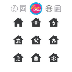 Real estate icons. Home insurance sign.