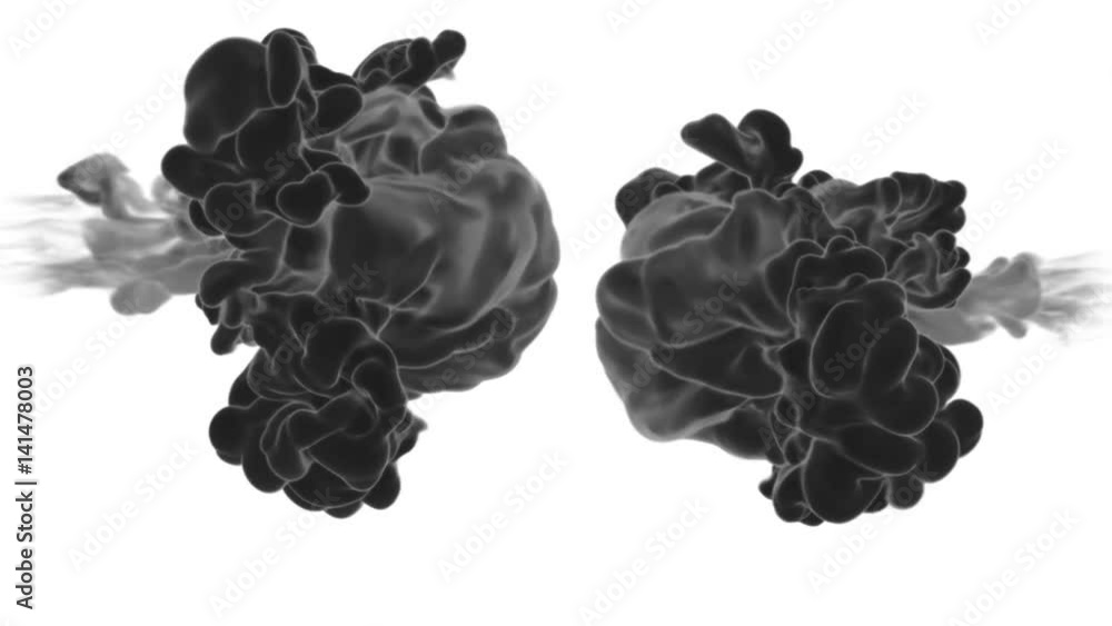 Poster abstract background black ink or smoke with alpha mask for motion effects and compositing vfx. beaut