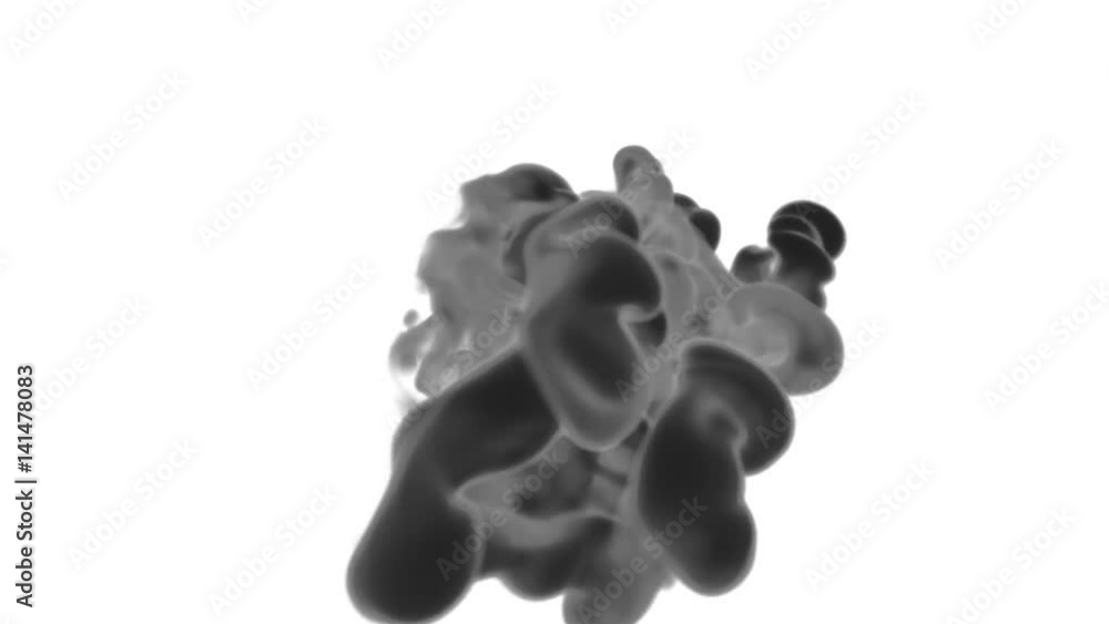 Poster abstract background black ink or smoke with alpha mask for motion effects and compositing vfx. beaut