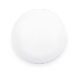 glass white plate on white background