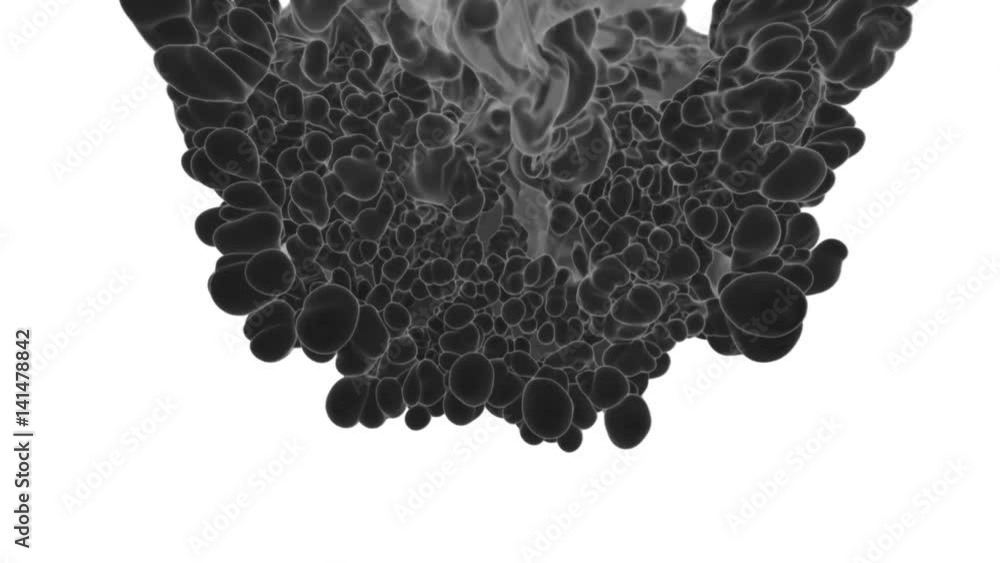 Poster abstract background black ink or smoke with alpha mask for motion effects and compositing vfx. beaut