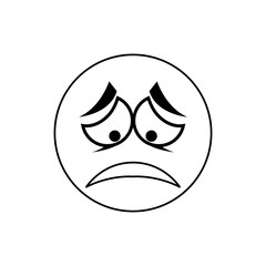 Sad cartoon face icon vector illustration graphic design