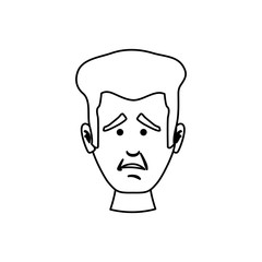Concerned cartoon face icon vector illustration graphic design