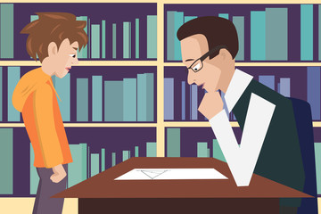 dad has difficulties with his son homework