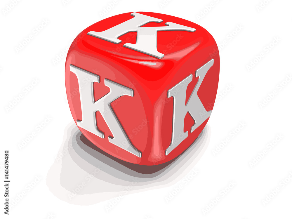 Poster dices with letter k. image with clipping path
