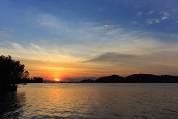 Landscape and nature sunset