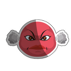 Angry cartoon face icon vector illustration graphic design