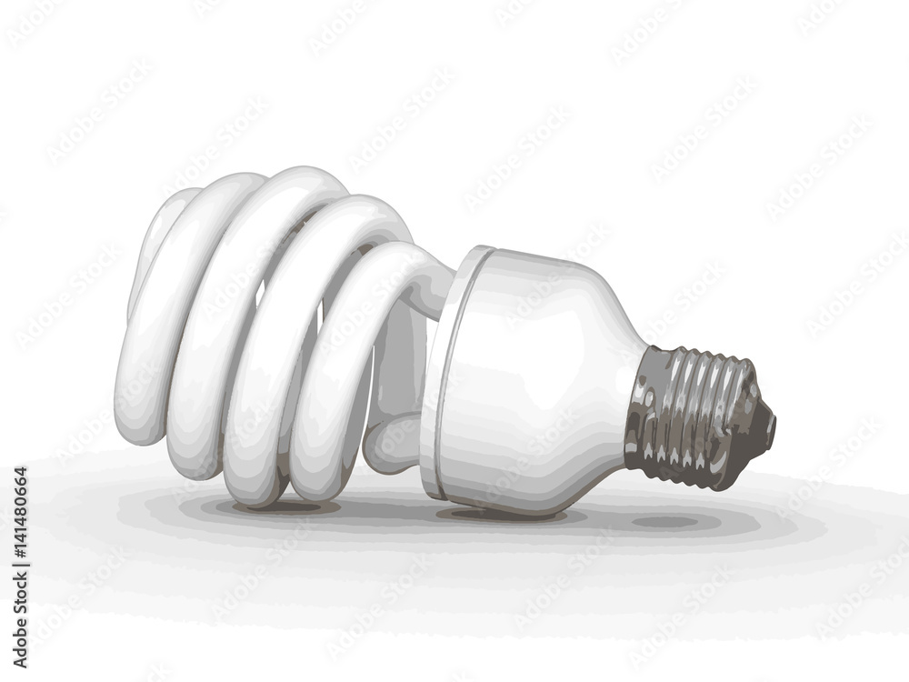 Poster energy saving light bulb. image with clipping path