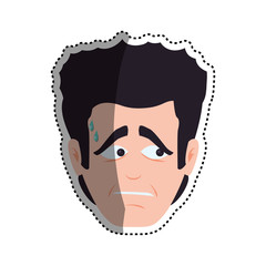 Concerned cartoon face icon vector illustration graphic design
