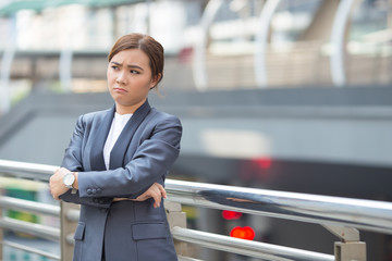 Sad businesswoman feel tired and depressed