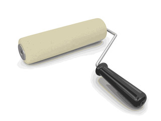 Paint roller. Image with clipping path