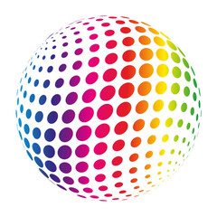 Rainbow spectrum sphere. Abstract vector illustration on white background.