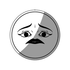 Concerned cartoon face icon vector illustration graphic design
