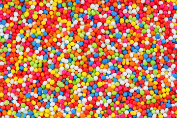 Fototapeta na wymiar Colorful sprinkles sugar made for topping bakery