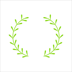 wreath leafs green crown icon