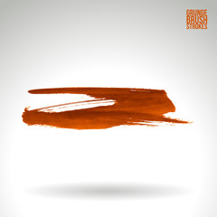 Brush stroke and texture. Grunge vector abstract hand - painted element. Underline and border.