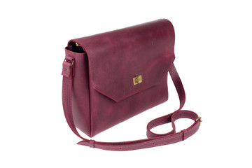 Leather bag on a white background, isolated
