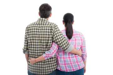 Rear view of young couple  standing together