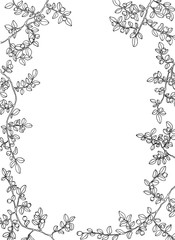 Blueberries frame. Craft art illustration