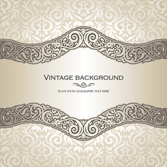 Vintage background, ornamental pattern template for design