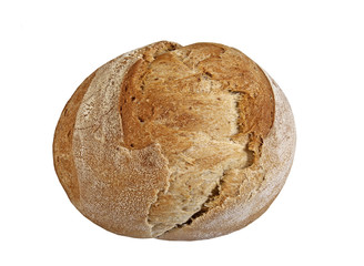 Freshly baked bun on a white background