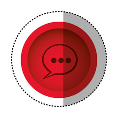 red round symbol chat bubble icon, vector illustration design