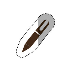 brown metal classic pen icon, vector illustration design