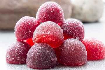 Fruit marmalade on the table close up