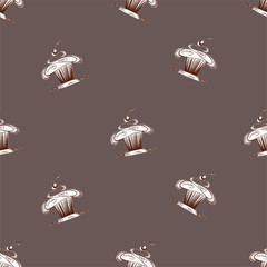 Cute cup cake over brown background.