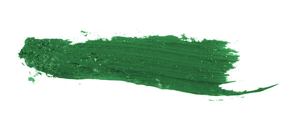 Smear of green paint isolated on white background