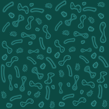 Illustration of bacteria and viruses. Background.