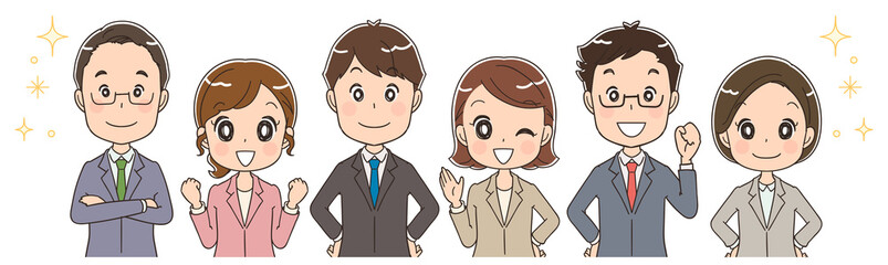 スーツを着た男女のイラスト