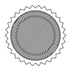 Fototapeta premium contour round emblem icon, vector illustration design