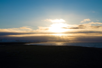 Landscape of beautiful Icelandic beach - March 2017