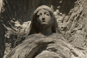 ancient statue of Virgin Mary