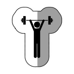 black person lifting weights gym, vector illustration image