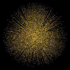 An abstract spot with a gloss effect for creating advertising posters, leaflets, booklets. Round design element of gold glitter.