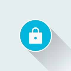 flat close lock icon