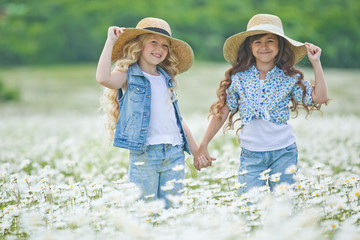 Girl in a field with flowers 